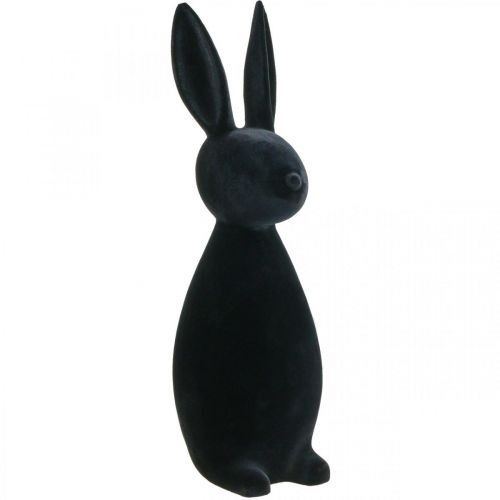 Deko Hase Schwarz – 2. Wahl – Deko-Osterhase Beflockt H69cm