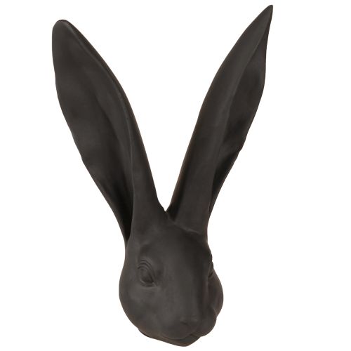 Deko Hasenkopf Osterdeko Schwarz matt Polyresin 26cm