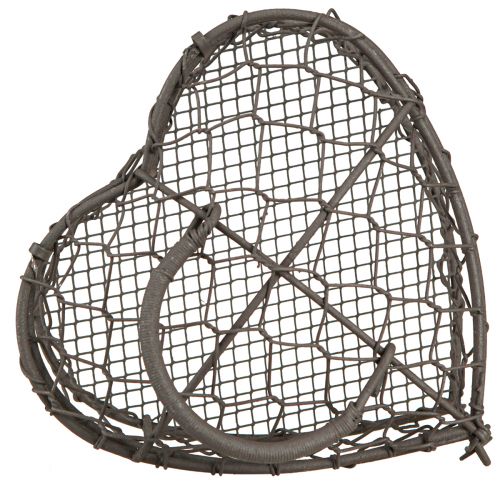 Artikel Deko Herz aus Draht zum Befüllen Vintage Grau 14×13,5cm