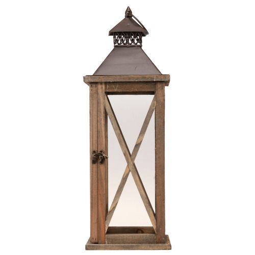 Deko Laterne Holz Vintage Holzlaterne Braun 17×17×50cm | Floristik24.de
