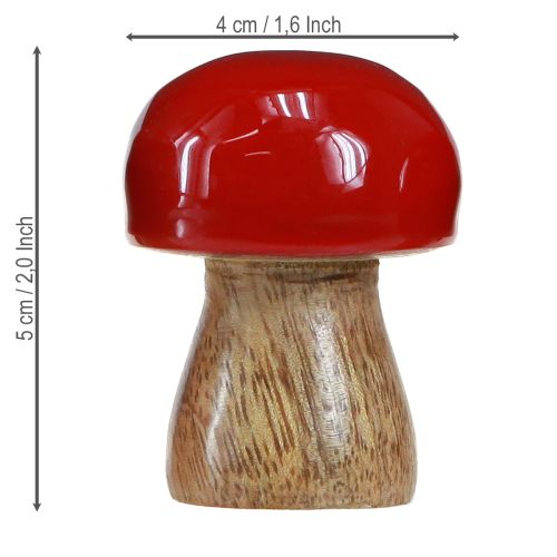 Artikel Deko Pilze Rot lackiert Holzpilze Champignons H5cm Ø4cm 6 St