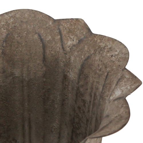 Artikel Vintage Deko Pokal Pflanzgefäß Antik-Look Grau Braun Ø15cm H16cm für Rustikale Tischdeko und Stilvolle Wohnakzente