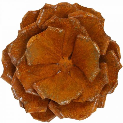 Floristik24 Deko-Rose aus Edelrost, Blume zum Dekorieren, Metall-Blüte Ø20cm