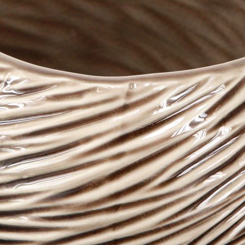 Artikel Deko Schale Blumentopf Keramik Beige Braun Ø15cm 2St