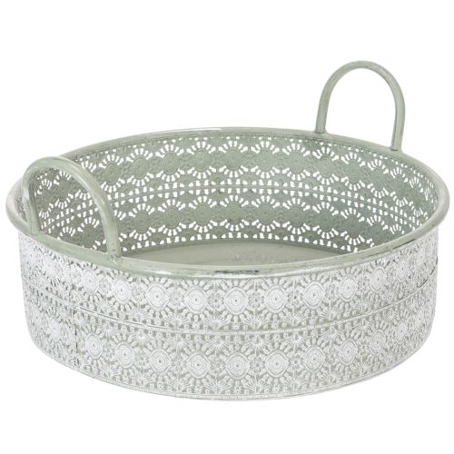 Deko-Schale Metall mit Griffen Übertopf Vintage 3er-Set | Floristik24.de