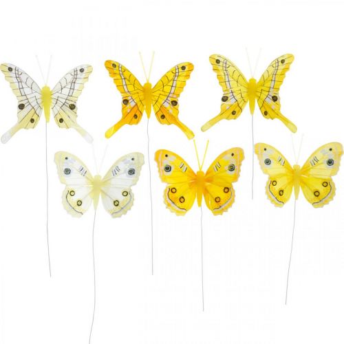 Trendy großer Sisal Schmetterling  gelb 20x17 cm Raumdeko zum Sonderpreis 5504 