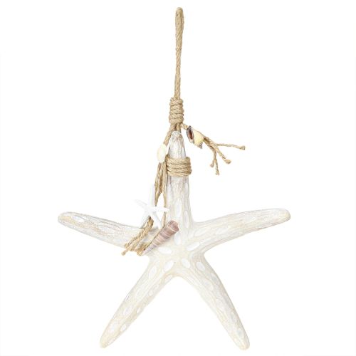 Artikel Deko Seestern zum Hängen Maritime Deko Holz Weiß 30cm