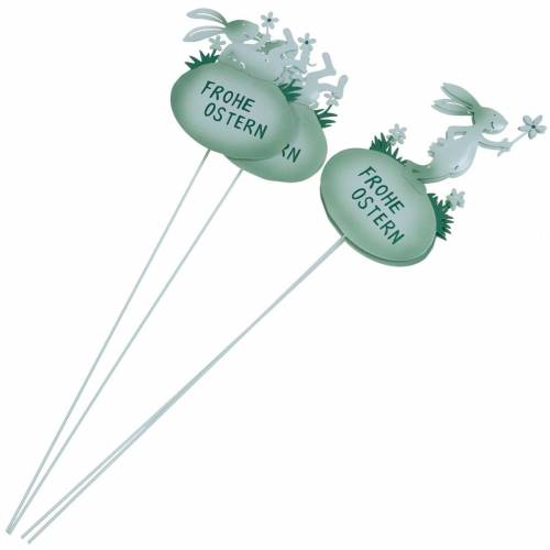 Artikel Deko-Stecker Ostern Hase Metall Grün Osterhasen Osterdeko 4 St