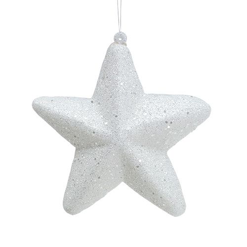 Stern Weiß mit Glitter 11,5cm