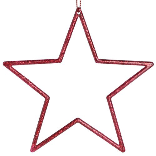 Artikel Deko Stern Rot Christbaumschmuck Glitter Ø12cm, 12er-Set Weihnachtsdeko