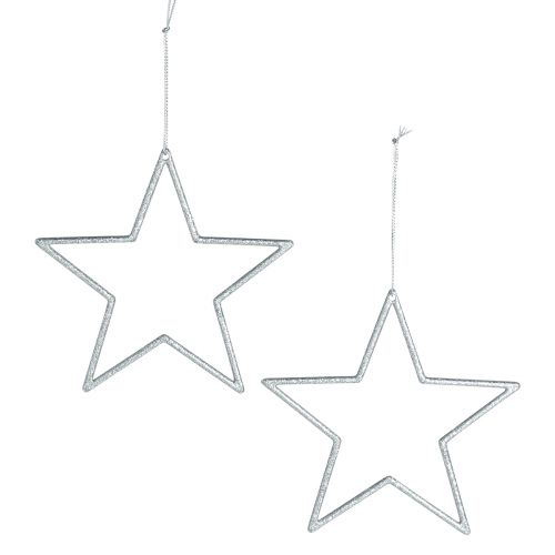 Artikel Deko Stern Silber Christbaumschmuck Glitter Ø12cm 12 St Weihnachtsdeko