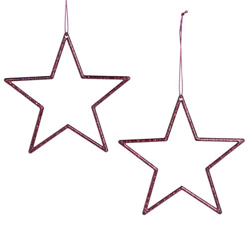 Floristik24 Deko Sterne Weihnachtsbaum Berry Glitter Lila Ø12cm 12 Stück