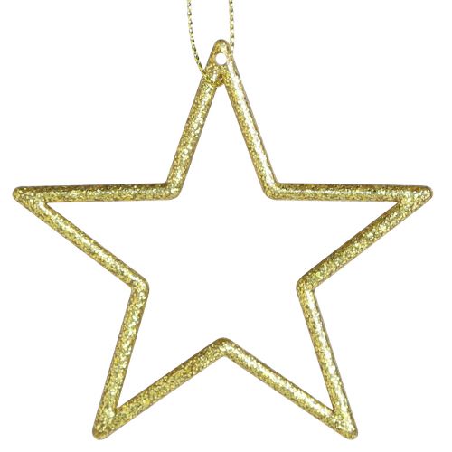 Floristik24 Deko Sterne Christbaumschmuck Gold Glitter 7,5cm 40 St