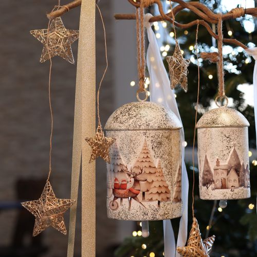 Deko Sterne 11cm Christbaumschmuck aus Rattan Natur 6er Set | Floristik24.de
