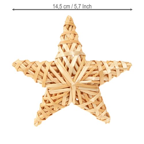 Artikel Deko Rattan Sterne Weihnachten 14,5cm 3er Set