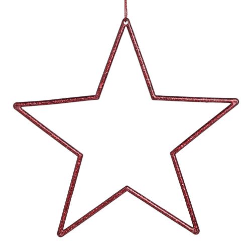 Artikel Deko Sterne Weihnachten Glitter Rot 18cm 8 Stück - Weihnachtsbaum-Anhänger und Fensterdeko