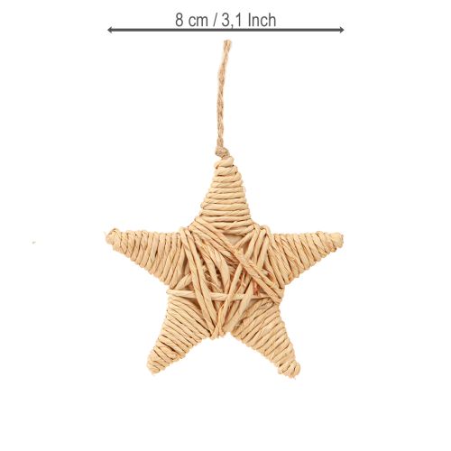 Artikel Deko Sterne Hanf Bast 7,5cm Baumschmuck 8 Stk