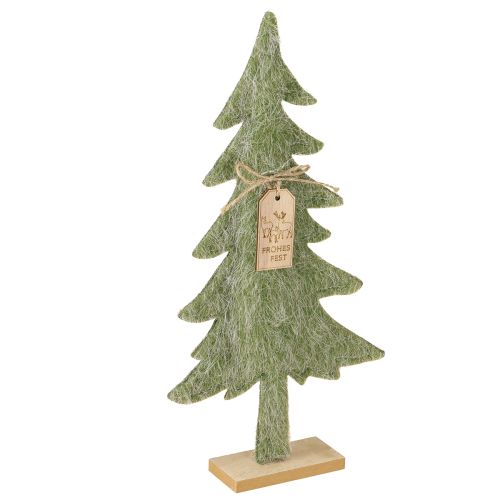 Floristik24 Deko Tannenbaum aus Filz mit Anhänger Grün H32cm 3 St