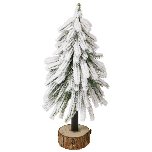 Deko Tannenbaum beschneit auf Holzsockel Ø15cm H30cm