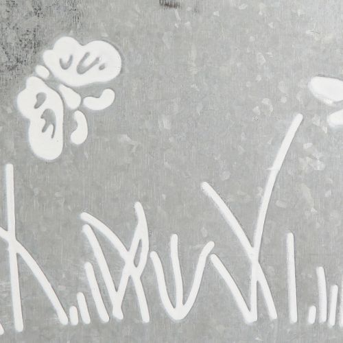 Artikel Deko Tasche Silber Weiß Braun Metall Pflanztopf L22cm 2St