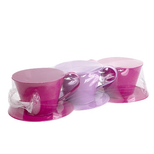 Floristik24 Deko-Tasse Ø16cm H12,5cm 3St