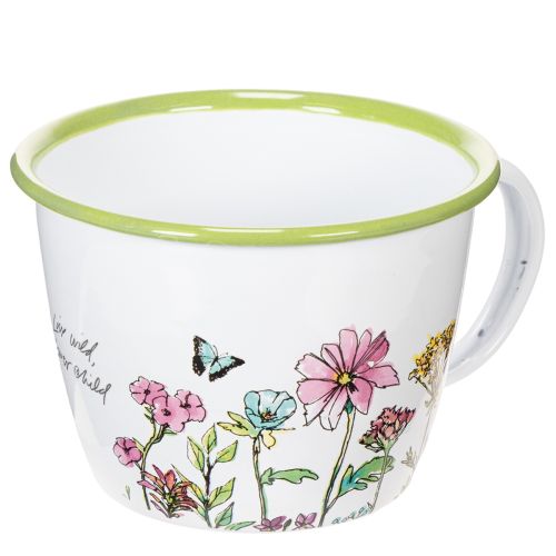 Deko Tasse Pflanztopf emailliert Ø11cm H8cm kaufen | Floristik24.de