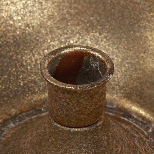Floristik24 Deko Tasse mit Kerzenhalter Gold Stabkerzenhalter Antik Ø17cm