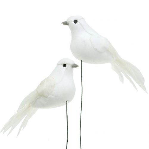 2 weiße Tauben Hochzeitstauben Deko-Figur Hochzeit 