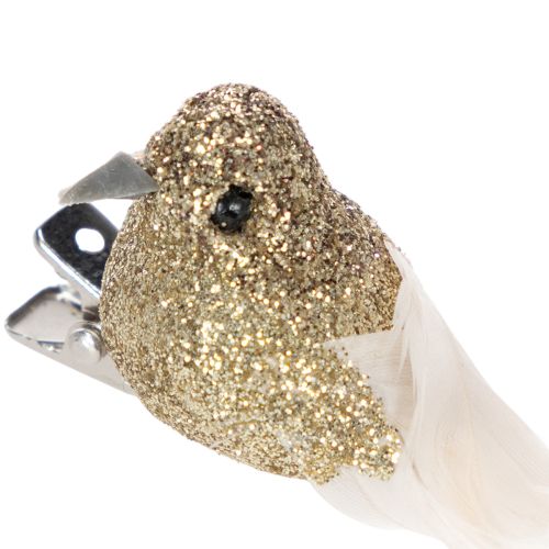 Artikel Deko Taubenpaar Deko Vögel mit Clip Golden L5cm 4 St