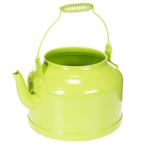 Deko-Teekanne Metall Apfelgrün - Blumen-Übertopf - Ø20cm H15cm - Vielseitige Gartendeko und Geschenkidee kaufen | Floristik24.de