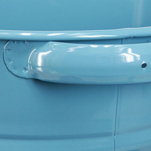 Artikel Deko Topf Blumenkübel Metall in Blau 31cmx26cmx21,5cm