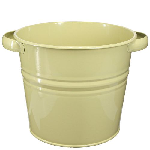 Artikel Deko Topf Metall Grüngelb Blumenkübel 31x26x21,5cm