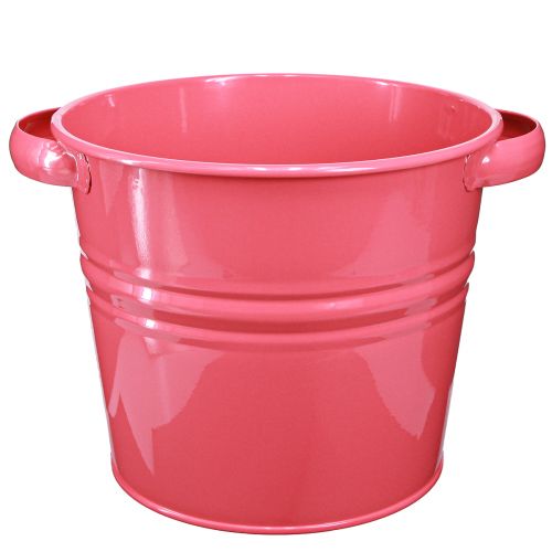 Artikel Deko Topf Rosa Metall Blumentopf Griffe 31x26x 21,5cm