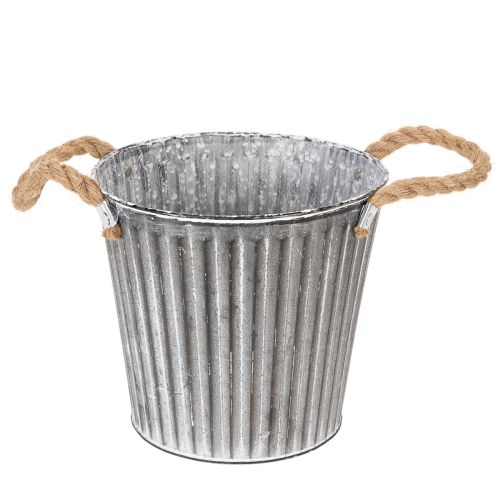 Deko-Topf zum Bepflanzen, Metalltopf mit Henkeln, Metalldeko Shabby Chic Ø21,5cm kaufen | Floristik24.de