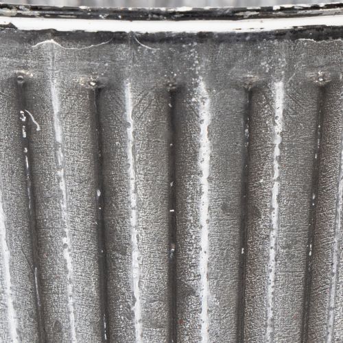 Deko-Topf zum Bepflanzen, Metalltopf mit Henkeln, Metalldeko Shabby Chic Ø21,5cm | Floristik24.de