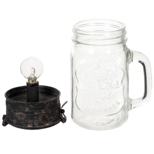Deko-Trinkglas mit LED Lampe Ø8cm H16cm | Floristik24.de