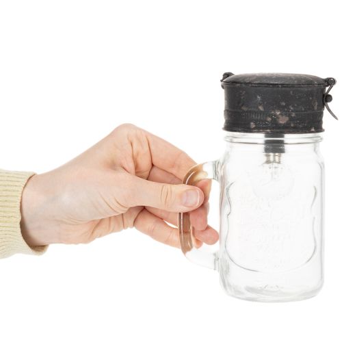 Deko-Trinkglas mit LED Lampe Ø8cm H16cm | Floristik24.de