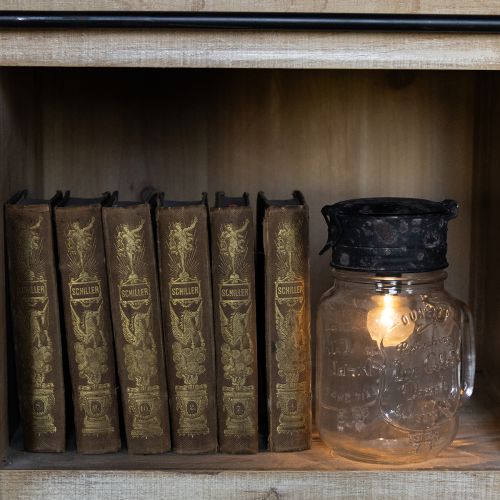 Deko-Trinkglas mit LED Lampe Ø8cm H16cm | Floristik24.de