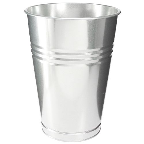 Floristik24 Deko Vase Metall konisch Hohe Vase Silber H34cm Vase 11L