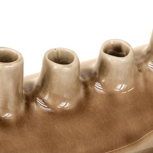 Artikel Deko Vase Schiffchen Keramikvase Braun 23×8,5cm H11cm