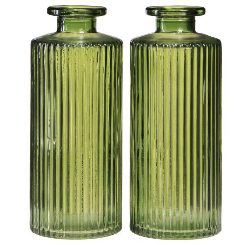 Floristik24 Deko Vasen Grün Minivasen Glas Retro Ø5cm H13cm 6 St