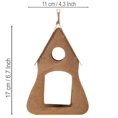 Deko Vogelhäuschen zum Hängen, Vogelhaus Rost Deko 17,5cm | Floristik24.de