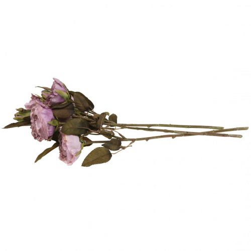 Floristik24 Deko Rosen Blumenstrauß Kunstblumen Rosenstrauß Violett 45cm 3St