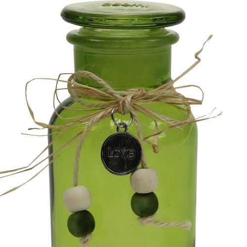 MyTinyWorld Miniatur Apothekerflasche (grün, Birnenförmig) – Handgefertigt Aus Glas, Maßstab 1:12, 20x9 Mm