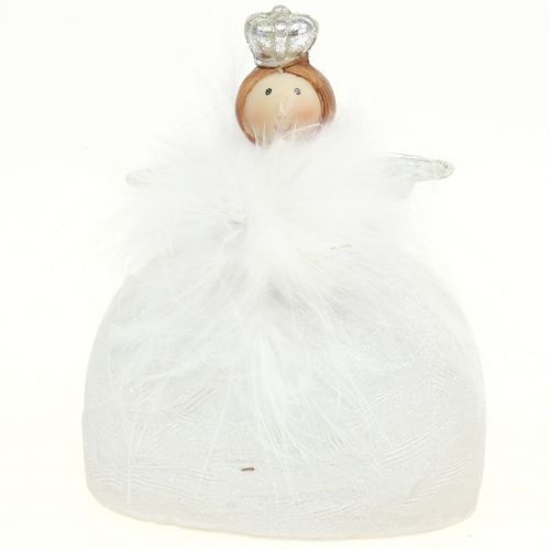 Floristik24 Deko Engel Weiß, Silber 15,5cm 2St