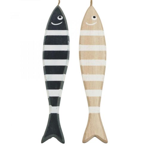 Deko Fische zum Aufhängen, Holzfisch Deko L29cm 2St