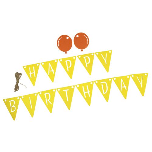 Deko Geburtstag Wimpelkette Girlande aus Filz Gelb Orange 300cm