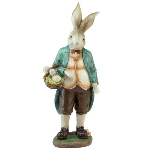 Deko Hase Hasenmann Korb Ostereier Dekofigur H39cm