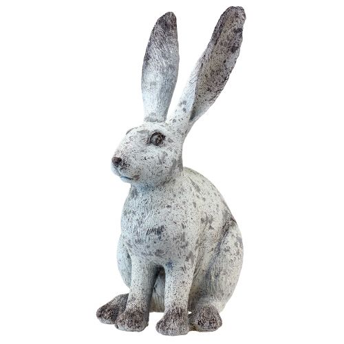 Floristik24 Deko Hase Sitzend Shabby Chic Weiß Dekofigur H46,5cm
