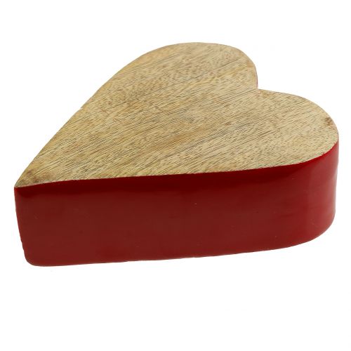 Floristik24 Deko Herz Holz Rot, Natur 11cm x 9,5cm